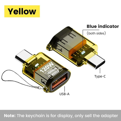 120W USB C OTG Adapter USB To Type C Data Transfer Charging Adapter 10Gbps USB Female To Type C Male Connector for IPhone 16 15