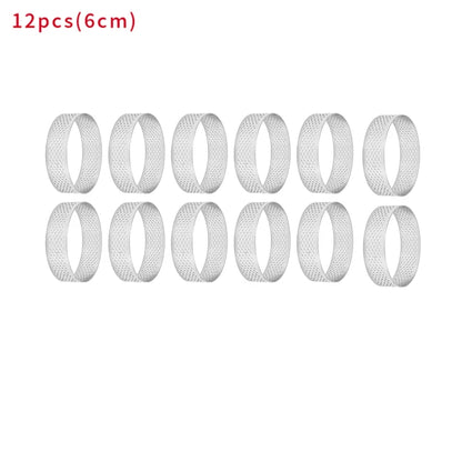 Molde para tarta de acero inoxidable, perforado, resistente al calor, redondo, para mousse, 5 cm (10 unidades) 