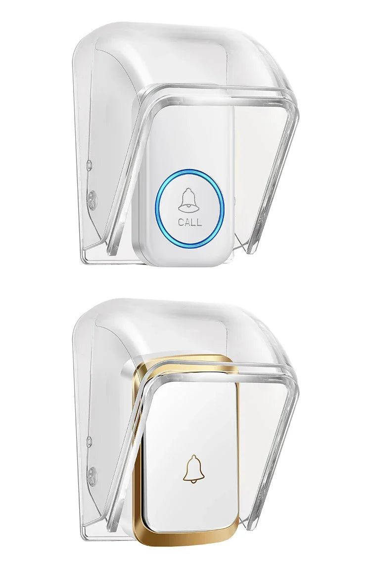 CACAZI PC Transparent Waterproof Cover for Wireless Doorbell Button Chime Outdoor Rain-cover Home Case Suitable for Most Buttons