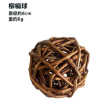 Natural Grass Chew Ball Toy for Guinea Pigs, Rabbits & Hamsters - Interactive Braided Small Animal Toys with Safe Edible Fibers