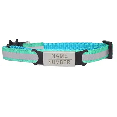 Reflective Cat Safety Buckle Collar Adjustable Custom Personalized ID Free Engraving Nylon Puppy Kittens Necklace