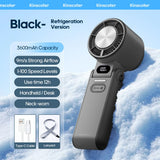 KINSCOTER Portable Air Cooling Turbo Fan 3600mAh 100 Wind Speeds Adjustable Outdoor Foldable Student Handheld Fan with Lanyard