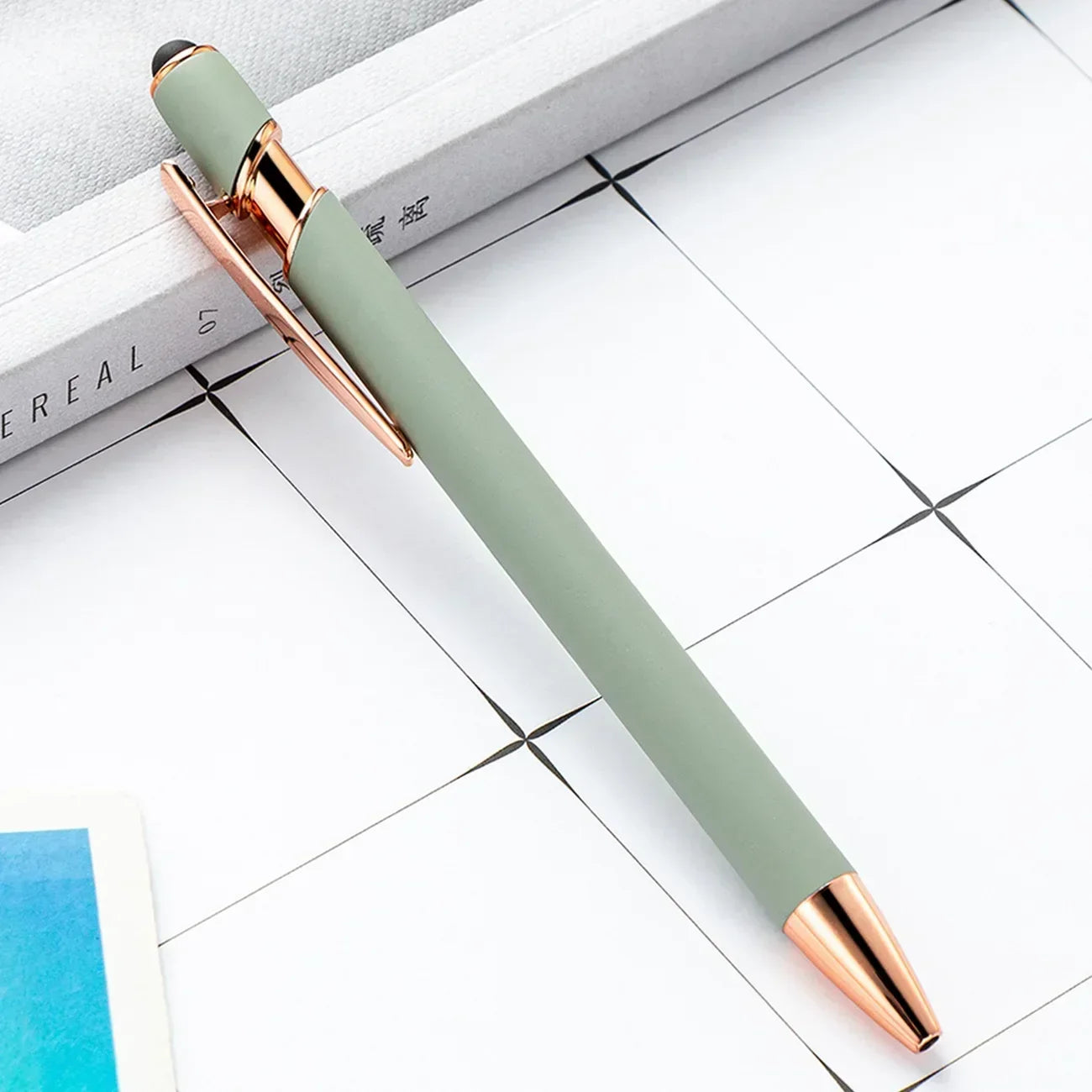 50pcs Light Metal Ballpoint Pen Touch Screen Pen Office School Advertising Pen Custom Logo Text Engraving Laser Engraving