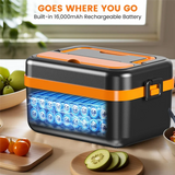 A98I-Cordless Electric Lunch Box, Rechargeable Self-Heating Food Warmer With 16000Mah Battery, For Work/Travel/Car/Office