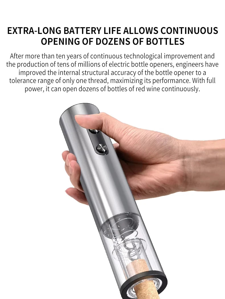 Abridor de botellas de vino eléctrico, sacacorchos automático para vino tinto, abridor de vino, herramientas para vino, productos de cocina, plástico de alto rendimiento.