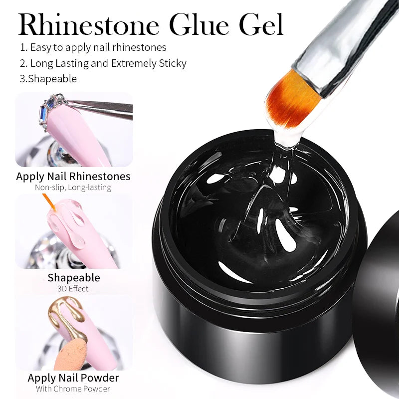 BORN PRETTY 5 IN 1 Clear Water Ripple Gel Polish 5ml No-wipe Top Coat Reinforcement Adhesive Nail-Shape Wave Gel Nail Polish