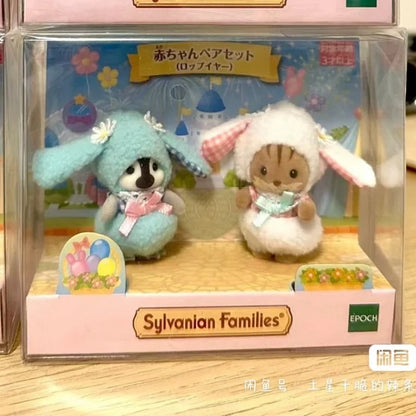 Original Sylvanian Families Anime Girl Figures Baby Raincoat Easter Fruit Kawaii Cute Room Decoration Christmas Gift For Kid Toy