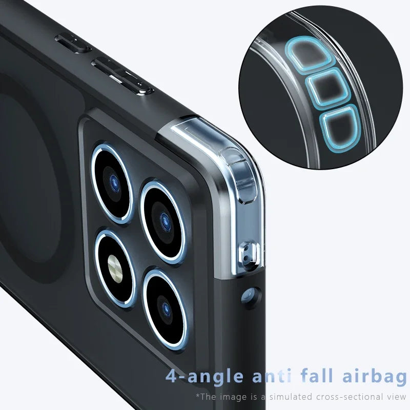 Case for Xiaomi 15T 14T Pro Poco F6 Pro New Matte Transparent Magnetic Wireless Charge Shockproof Funda For Magsafe Cover