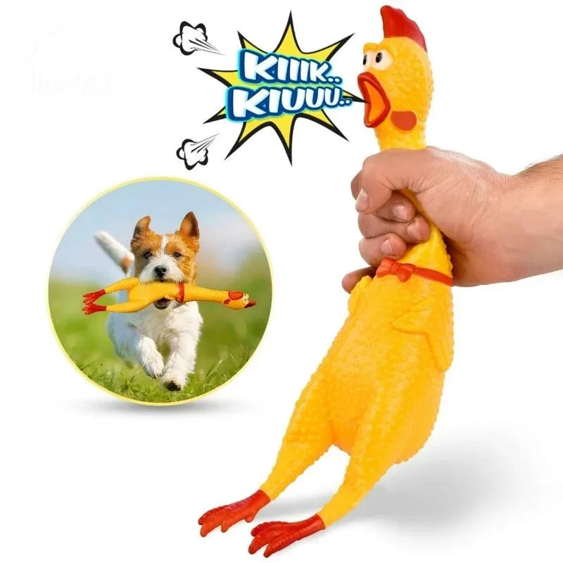 Screaming Chicken Dog Toy Squeeze Squeaky Dog Toys Interactive Puppy Toys Cleaning Teeth Chew Toys for Dogs Pet Supplies 1pcs