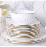 1pc Dish And Plates Bone china Dinner Set China Health Tableware White Ceramic Fruit tray  Soup plate Bowl Dish Gift Porcelain