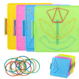 Montessori Baby Creative Toy Graphics Rubber Tie Nail Boards Childhood Geometry Education Preschool Kids Puzzle Game Toy 14cm