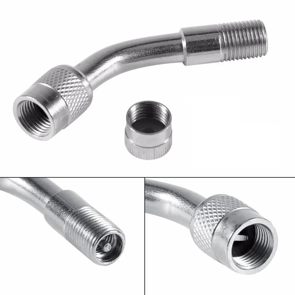 1Pcs 45 90 135 Degree Angle Bent Valve Adaptor Tyre Tube Valve Extension Adapter for Motorcycle Truck Car Moto Bike