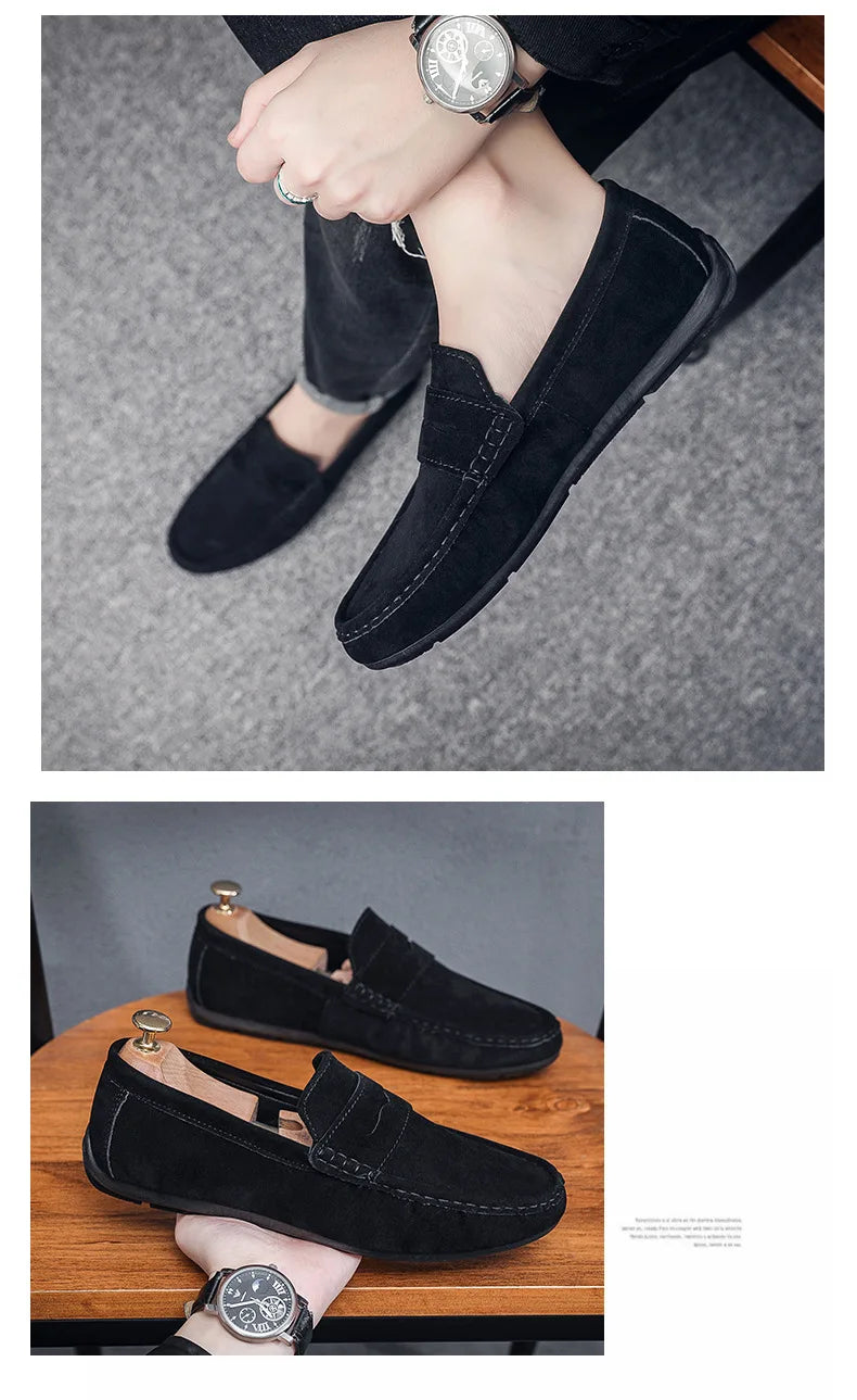 New Men's Loafers, Lightweight and Breathable Casual Shoes, Mens Flat Driving Shoes, Soft Sole Slip-on Business Shoes, Moccasins