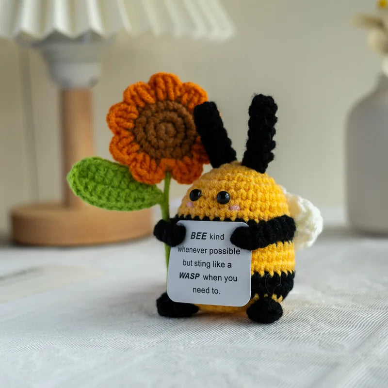 New Knitted Positive Turtle Doll Handmade Emotional Support Positive Crochet Sea Turtles Gifts for Christmas New Year Birthday