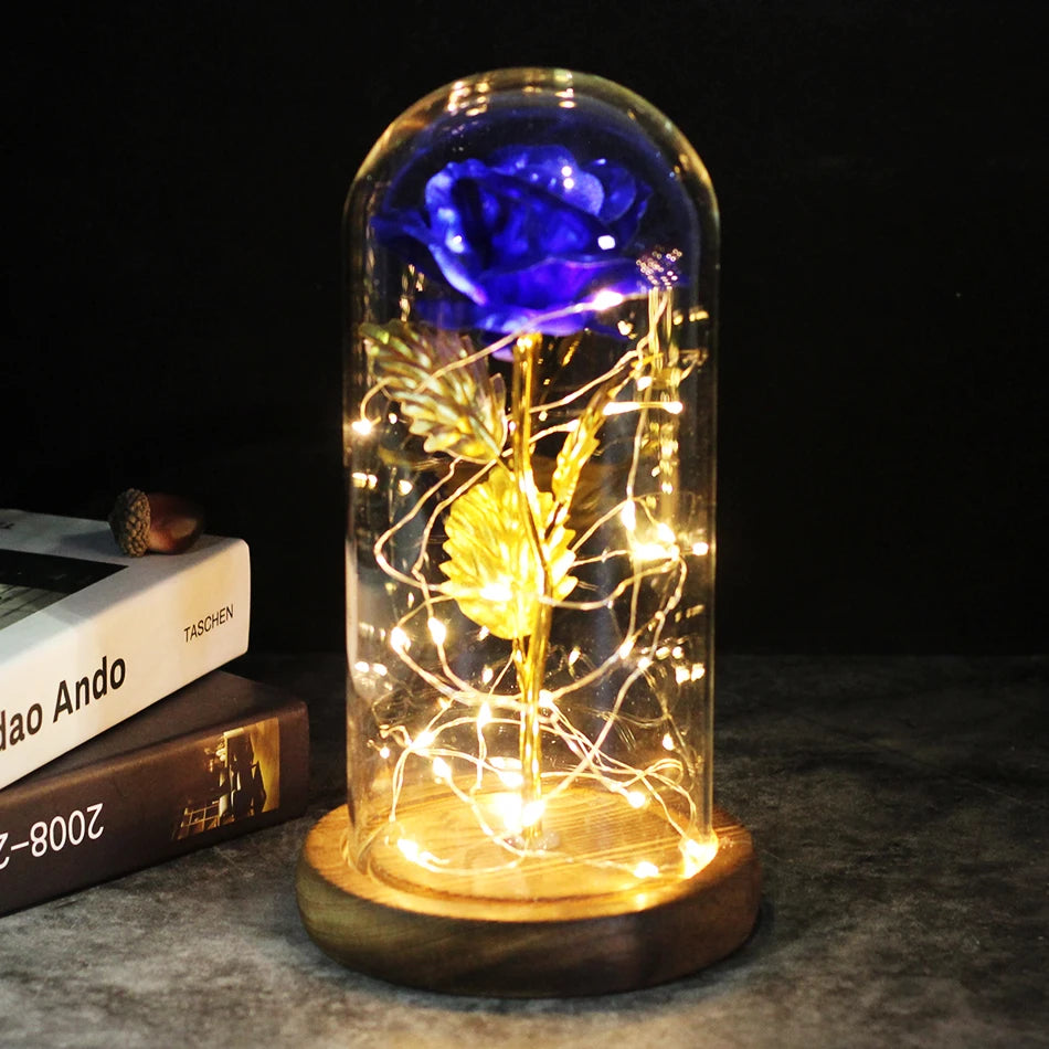 Envío directo de flores artificiales Galaxy Rose, La Bella y la Bestia, decoración de boda, regalo creativo para el Día de San Valentín, regalo para la madre.