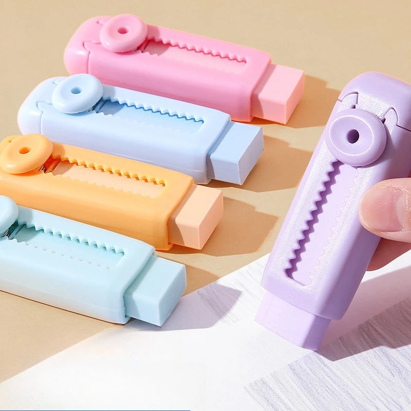 Creative Retractable Push Pull Eraser Student Writing Drawing Correction Stationery School Supplies Stationery