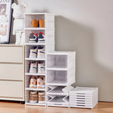 Zapatero apilable de 3/6 capas de plástico transparente, caja de almacenamiento para zapatillas, mueble Zapatero para sala de estar, organizador de zapatos