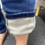 Women's Thermal Jeans Winter Snow Warm Plush Stretch Jeans Lady Skinny Thick Fleece Denim Long Pants Retro Blue Pencil Trousers