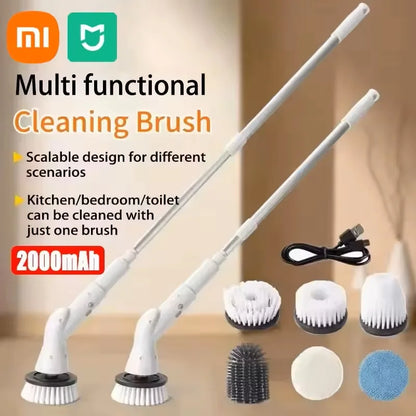 Cepillo de limpieza eléctrico inalámbrico 6 en 1 Xiaomi Mijia de 2000 mAh, cepillo de limpieza giratorio eléctrico para ducha, cocina, baño y hogar. 