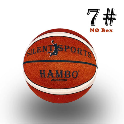 Mute Bouncing Basketball w/ Cover Men Size 7#(29.6in) Women Size 6#(28.9in) Children Indoor Silent PU Foam Ball Quietly Dribble