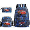 3pcs Disney Pixar Cars Lightning McQueen Students Backpacks Schoolbags Pencil Case Shoulder Bags Boys Girls School Bags Sets