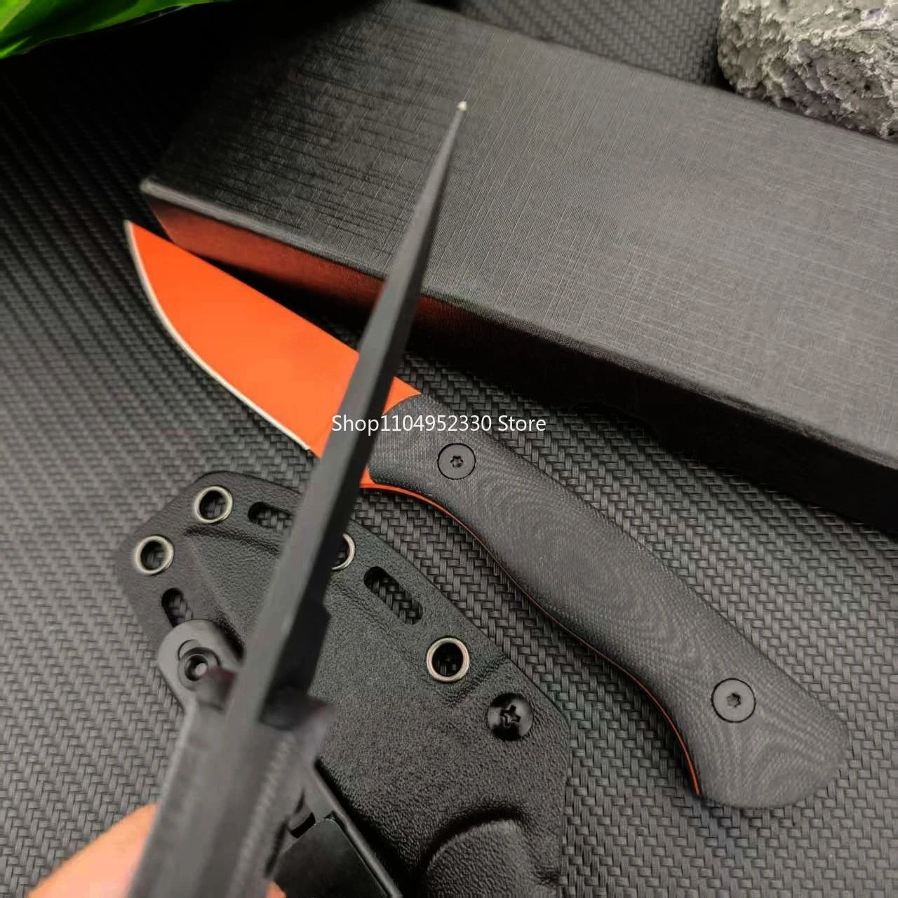 Outdoor Camping Jungle Adventure EDC Multifunctional Fixed Blade Knife, Wild Hunting Exploration 8Cr13Mov Blade G10 Handle Tool