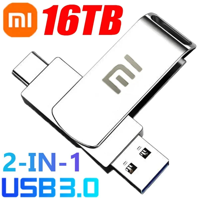 Memoria USB 3.0 Xiaomi de 16 TB, 8 TB y 4 TB, SSD de metal de alta velocidad, unidad flash USB portátil