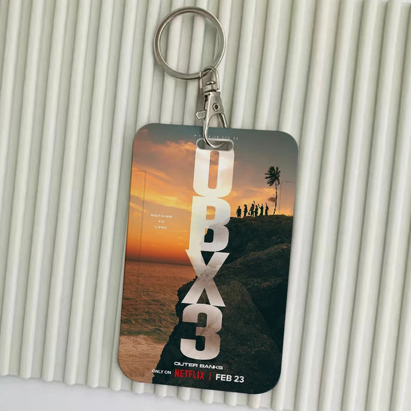 TV Show Outer Banks DBX3 Keychain Card Holder Keychains Badge Business Credit Card Holders Bank Bus ID Cards Cover Case Keychain