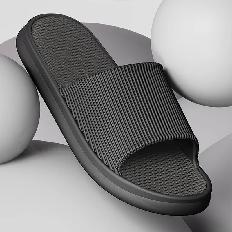 Fashion Men's Women's Sandals Anti-Slip Wear-Resistant EVA Thick Sole Comfortable Home Slippers Bathroom Bath Flip-Flops