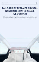 Parasol mejorado para Tesla Model Y 3 Highland, parasol anti-UV, visera protectora de techo, hebilla de tela para hielo, cubierta de refrigerador para tragaluz de vidrio