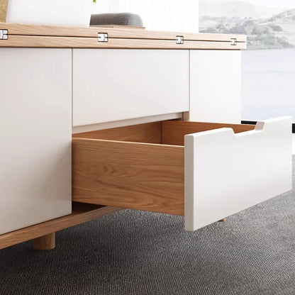Mesa de centro elevable con almacenamiento Trau, blanca, alta, moderna, nórdica, minimalista, para apartamento, muebles para el hogar