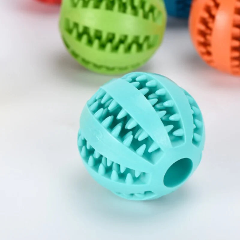 Rubber Dog Ball Teeth Cleaning Pet Training Interactive Chew Toy Dogs Puppy Gift 3 Sizes 1pc 