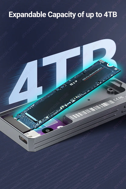 Carcasa para SSD JEYI M.2 2280 NVMe con chip RTL9210, compatible con USB 3.2, 10 Gbps UASP, carcasa para disco duro externo con carcasa de aluminio mecánico