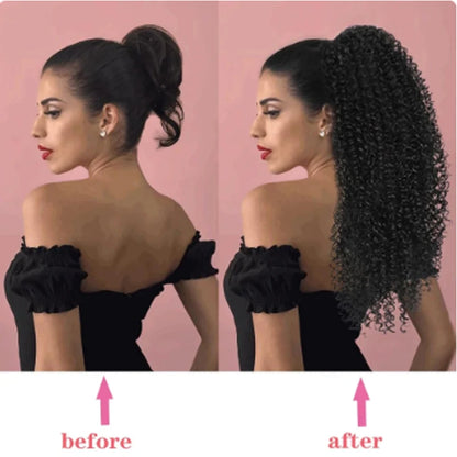 H&STAR 22 Polegadas Longo Sintético Kinky Curly Cordão Rabo de Cavalo Envoltório Rabo de Cavalo Clipe em Extensões de Cabelo para Mulheres
