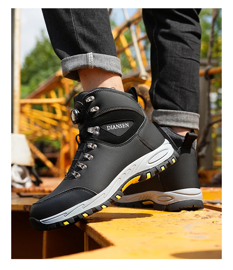 Rotating Button Safety Shoes Men Work Sneakers Indestructible Shoes Puncture-Proof Protective Shoes Work Boots Tactical Boots