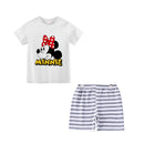 Mickey Mouse Summer T-shirt Shorts Children's Short Sleeve Set Cotton Tees Tracksuits Boys Girls Clothes Casual Two Piece