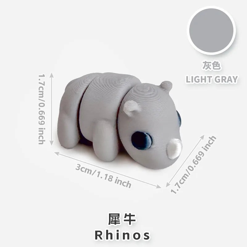 10/50pcs 3D Printed Simulation Toys Mini Animal Model Home Ornament  Cartoon Figure Birthday Gift Sets Decompression Kid Toy