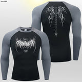 Y2k Anime Print Compression Shirt Men Running T-Shirt Quick Dry Fitness Sportswear Gym Sports Breathable Tops Rash Guard MMA