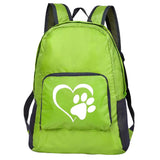 Outdoor Travel Lightweight Portable Foldable Backpack Love Print Folding Green Bag Ultralight Pack for Women Men Hiking Daypack