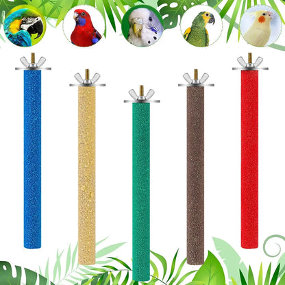 Barra para afilar picos y garras de pájaro, palo de pie, estación para loros, suministros para pájaros, soporte para afilar garras de loro, accesorios para jaulas