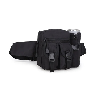 Tactical Running Waist Bag Outdoor Small Waterproof Canvas Backpack Unisex Sports Functional Bottle Carrier For Outdoor Activiti