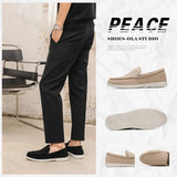 Men's Flat Loafers 2025 Frosted Suede Flat Shoes Comfortable Non-Slip Fashion Loafers Lightweight Trendy Outdoor Casual Shoes