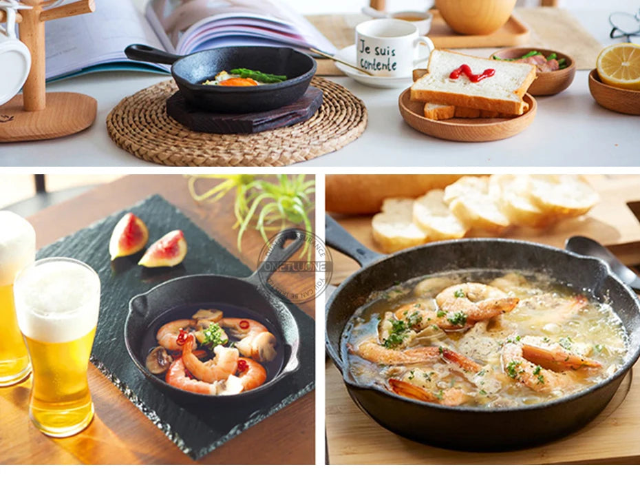 14/16/20cm Cast Iron Frying Pan,Non-stick Skillet Kitchen Fry Pot,Breakfast Pan Omelette  pancake pan,Induction Cooking Cookware