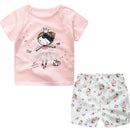 Mickey Mouse Summer T-shirt Shorts Children's Short Sleeve Set Cotton Tees Tracksuits Boys Girls Clothes Casual Two Piece