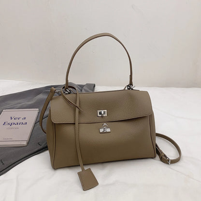 Casual Large Capacity Lychee Pattern Single Shoulder Slant Cross Bag Versatile Underarm Bag Simple Stylish Tote Bag