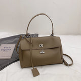 Casual Large Capacity Lychee Pattern Single Shoulder Slant Cross Bag Versatile Underarm Bag Simple Stylish Tote Bag