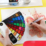 18/24/36/42 Colors Solid Watercolor Paint Set Professional Folding Water Color Pigment Brush Pen for School Art Supplies