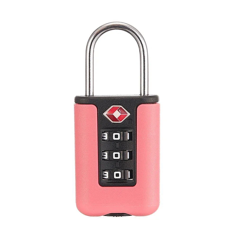 TSA Customs Code Lock for Travel Luggage Password Changeable Black Lock Contrast Design Padlock 3 Digit Combination Lock