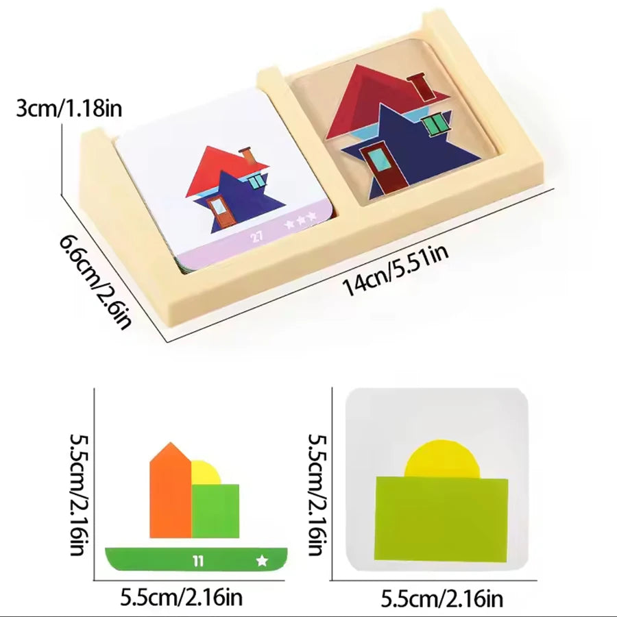 1set- House Logic Game Montessori Toys Creative Geometric Shape Spatial Imagination Intellectual Thinking Puzzle Games Kids Toy