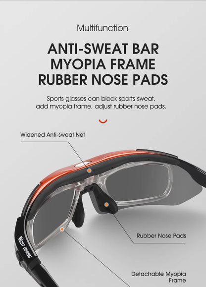 WEST BIKING Cycling Polarized Glasses Bike Outdoor Sports Sunglasses MTB PC Goggles Eyewear 5 Lens Bicycle Accessories